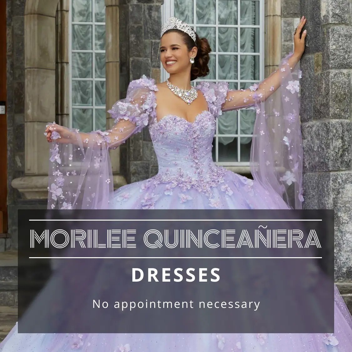 Morilee Quinceañera Dresses at Trudys Prom. Models wearing quinceañera dresses. Mobile image.